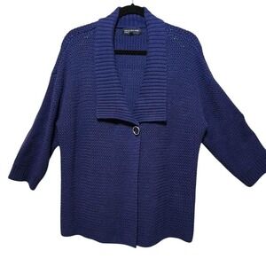 Deep, blue violet, cotton, cardigan by Jones New York,  Size XL